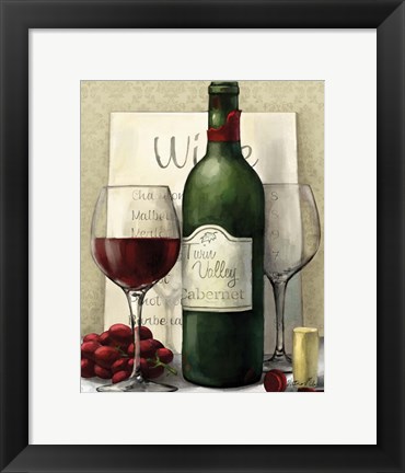 Framed Valley Wine I Print