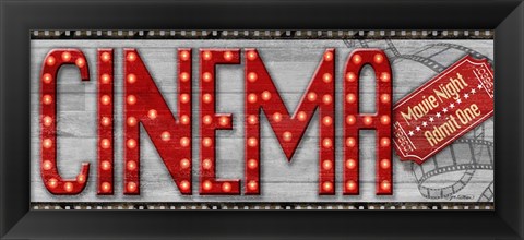 Framed Movie Marquee Panel I (Cinema) Print