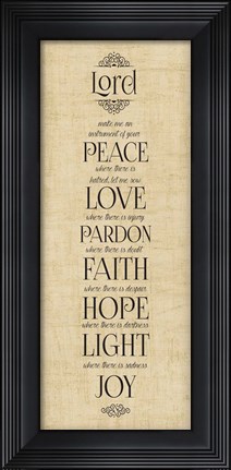 Framed Bible Verse Panel IV (Instrument of Peace) Print