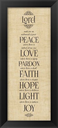 Framed Bible Verse Panel IV (Instrument of Peace) Print