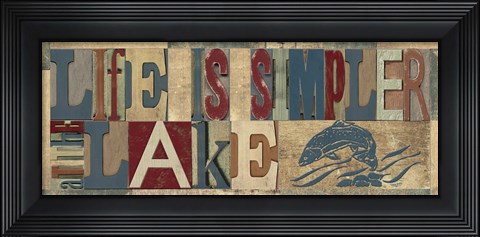 Framed Lake Living Printer Blocks Panel I Print