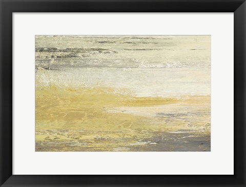 Framed Siena Abstract Yellow Gray Landscape Print