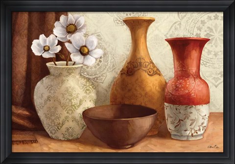 Framed Gentle Spice Vessels Print