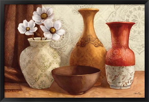 Framed Gentle Spice Vessels Print