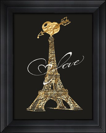 Framed Parisian Golden Love Print