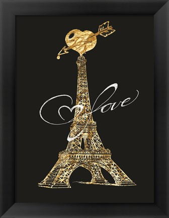 Framed Parisian Golden Love Print