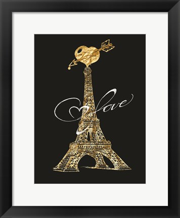 Framed Parisian Golden Love Print