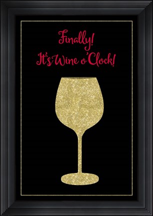 Framed Wine O Clock Print