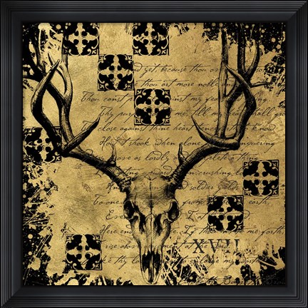 Framed B&amp;G Deer Skull Print