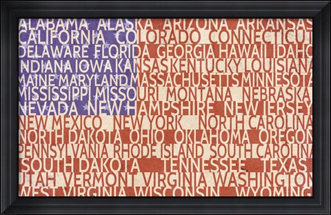 Framed US Flag Print