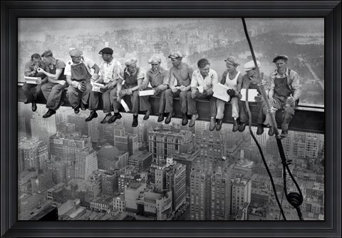 Framed New York Lunch Atop A Sky Print