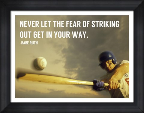 Framed Fear of Striking Out -Babe Ruth Print