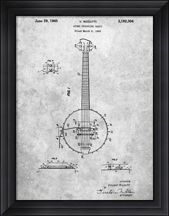 Framed Banjo A Print