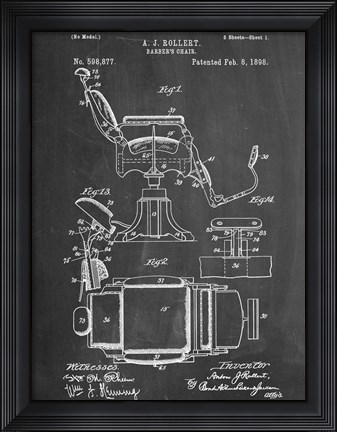 Framed Barbers Chair Print