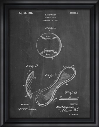 Framed Baseball Cover D Print