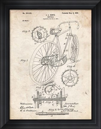 Framed Bicycle C Print
