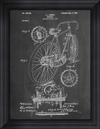 Framed Bicycle D Print
