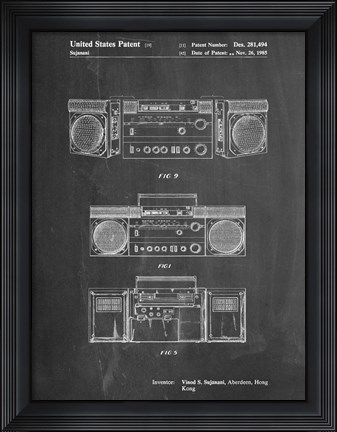 Framed Boom Box Print