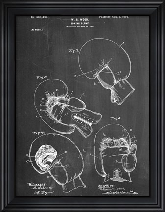 Framed Boxing Glove 1898 Print