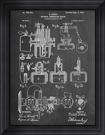 Framed Diesel Motor Print