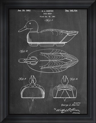 Framed Duck Decoy Print