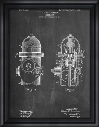 Framed Fire Hydrant Print