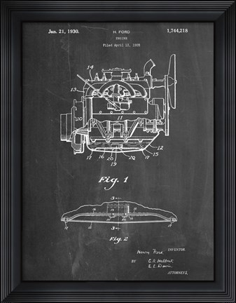 Framed Ford Engine Print