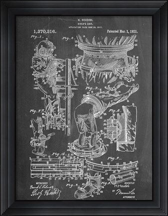 Framed Houdini Diver Suit Print