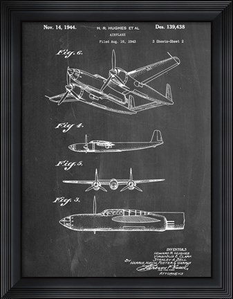 Framed Hughes Airplane Print