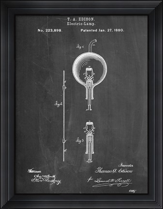 Framed Light Bulb Edison Print