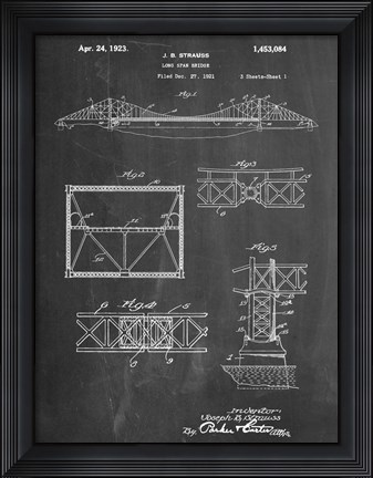 Framed Long Span Bridge Print