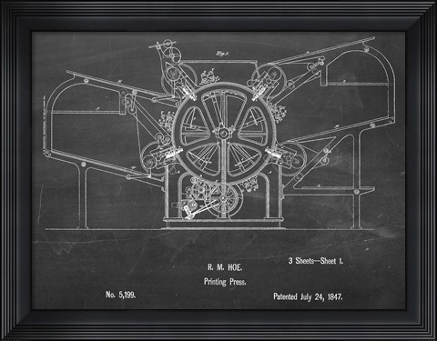 Framed Printing Press Print