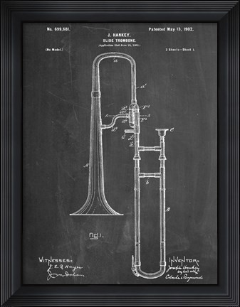 Framed Slide Trombone Print