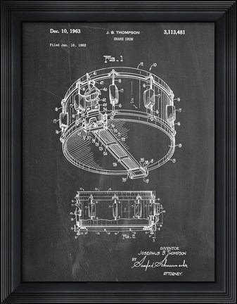 Framed Snare Drum (Thompson) Print