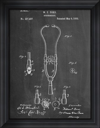 Framed Stethoscope Print