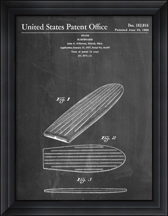 Framed Surf Board Print