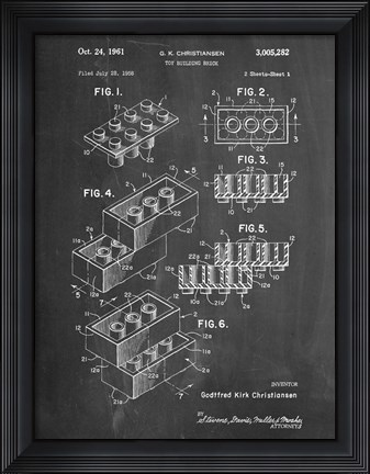 Framed Toy Brick D Print