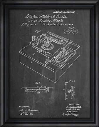 Framed Typewriter Print