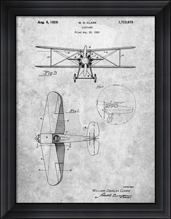 Framed W.D. Clark Plane A Print