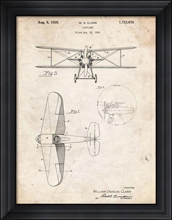 Framed W.D. Clark Plane C Print