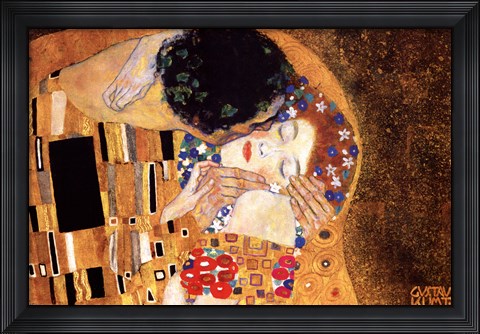Framed Kiss, c.1908 (detail horizontal) Print