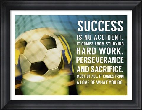 Framed Success Soccer Quote Print