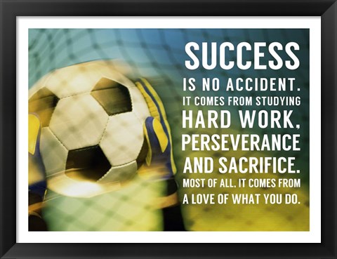 Framed Success Soccer Quote Print