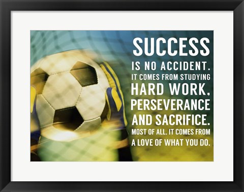 Framed Success Soccer Quote Print