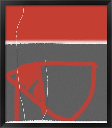 Framed Abstract Red Print
