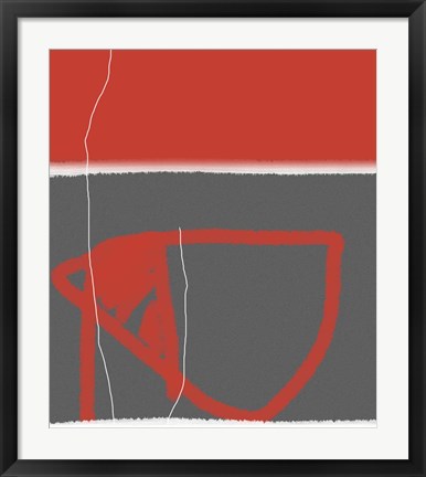 Framed Abstract Red Print