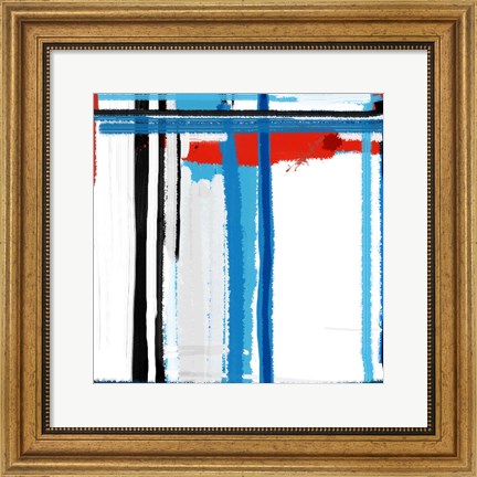 Framed Blue Strokes Print
