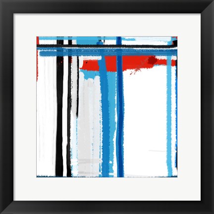 Framed Blue Strokes Print