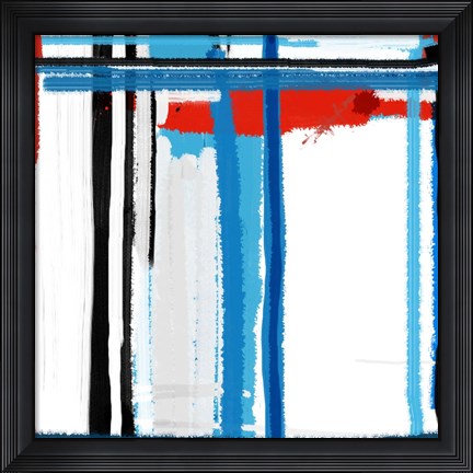 Framed Blue Strokes Print