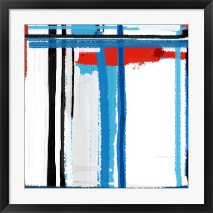 Framed Blue Strokes Print